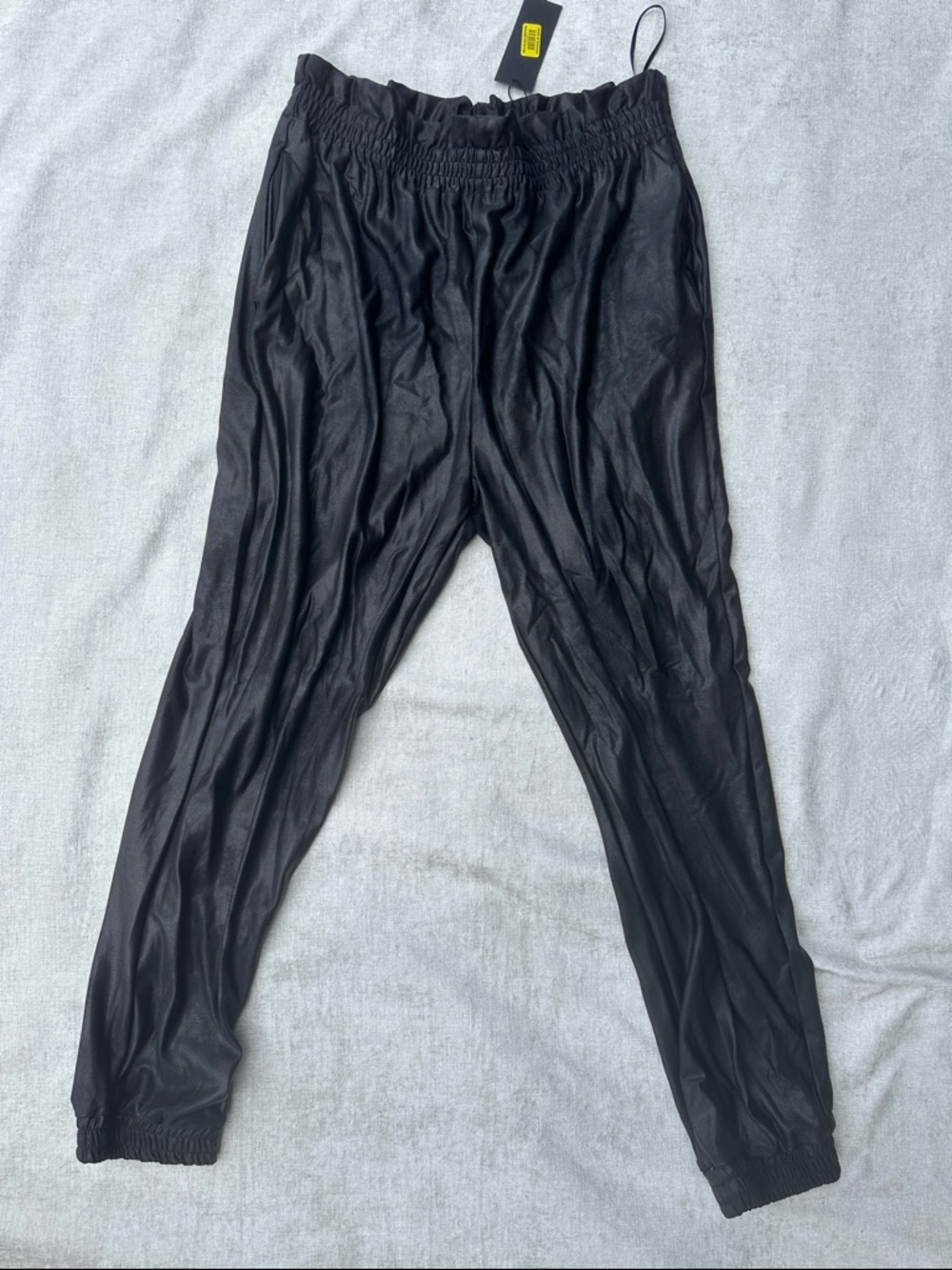Gianni Bini Black Faux Leather Pull-on Joggers NWT (L)